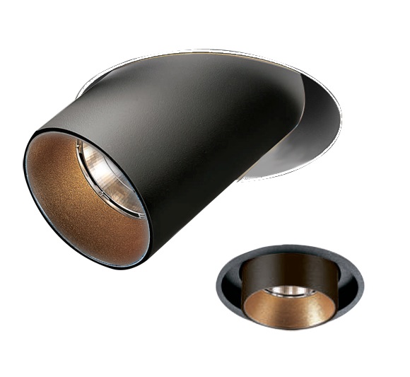 Светодиодные светильники для потолков и стен Встраиваемый светильник Questlight TECHNO-MINI-Black-gold