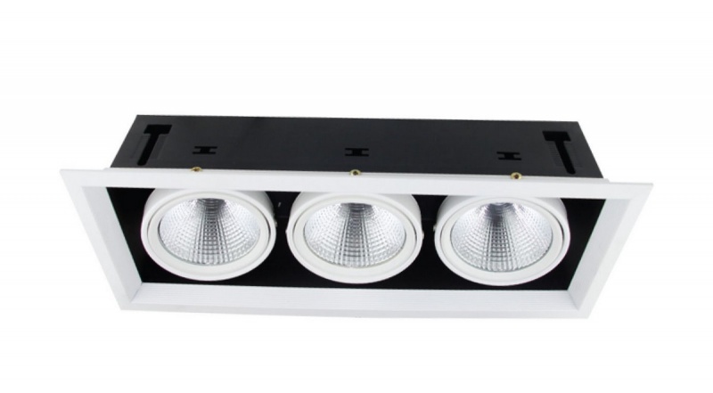 Встраиваемые светодиодные Светильник встраиваемый FL-LED Grille-111-3 90W 3000K 7200Лм (карданный светодиодный белый)